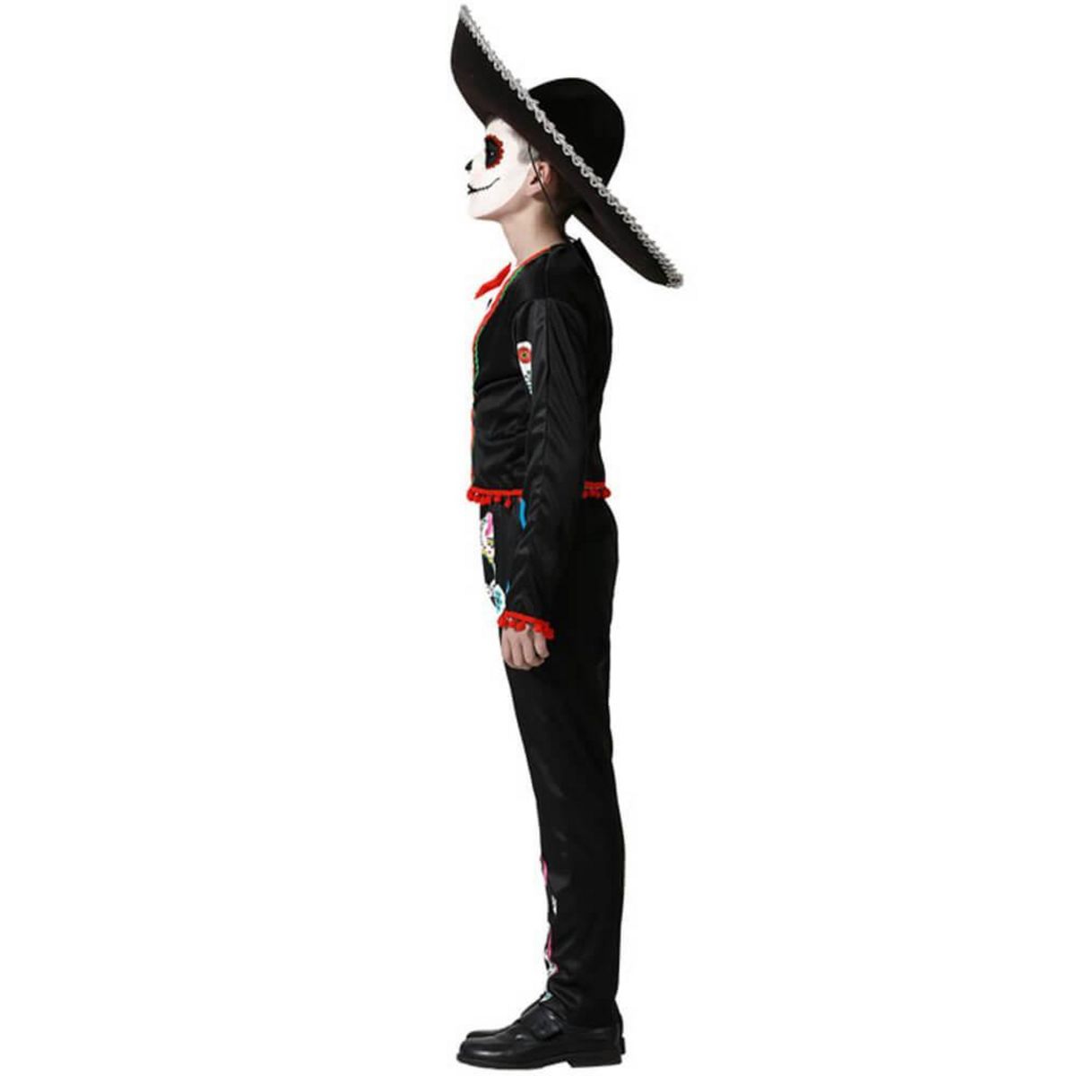 ATOSA Déguisement squelette mariachi mexicain  - Garçon - 7/9 ans (122 à 134 cm)