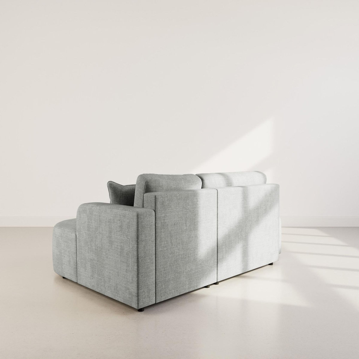 BEST MOBILIER Miro - canapé d'angle droit 4 places convertible avec coffre en velours texturé