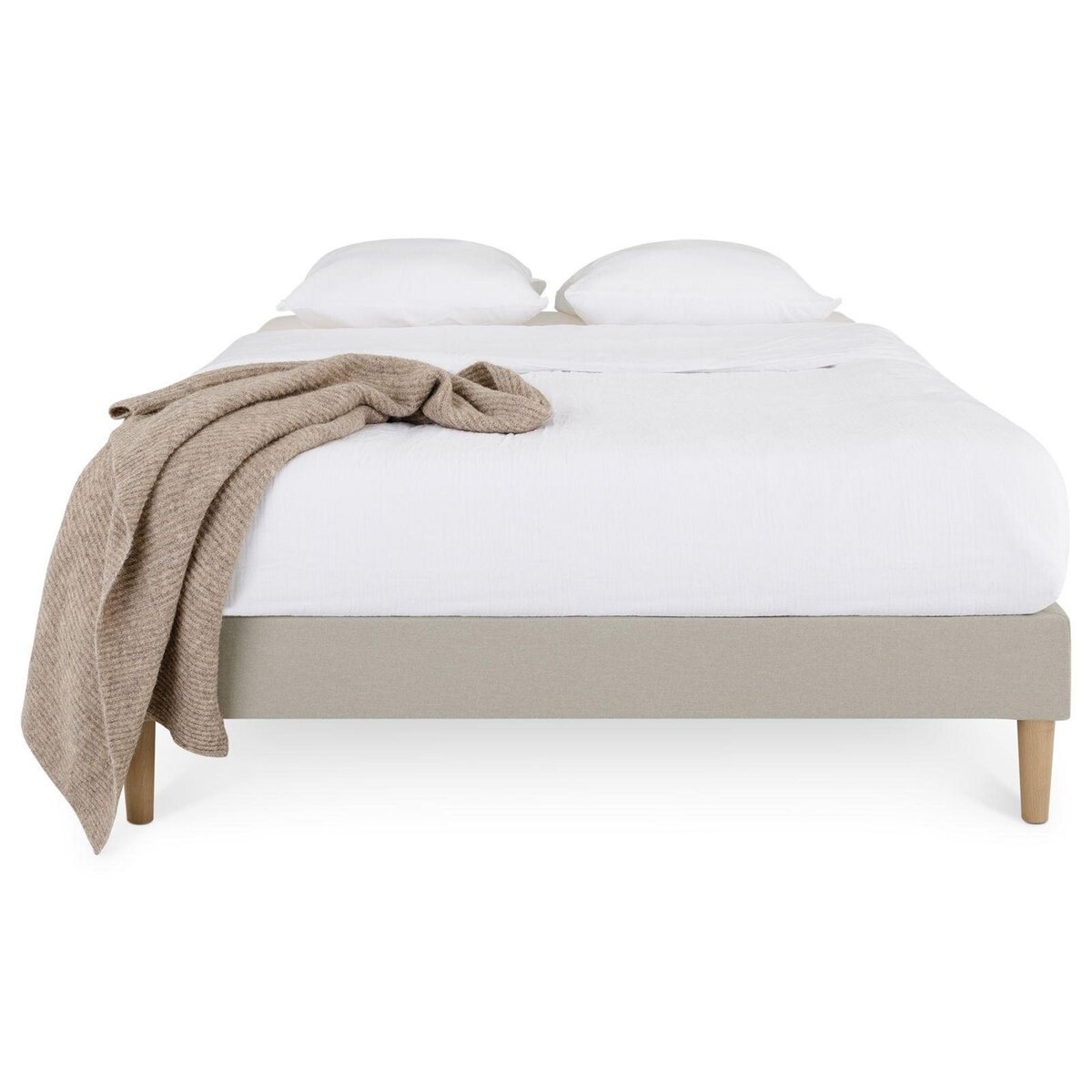 IDIMEX Sommier tapissier QUIMPER 140 x 190 cm revêtement tissu