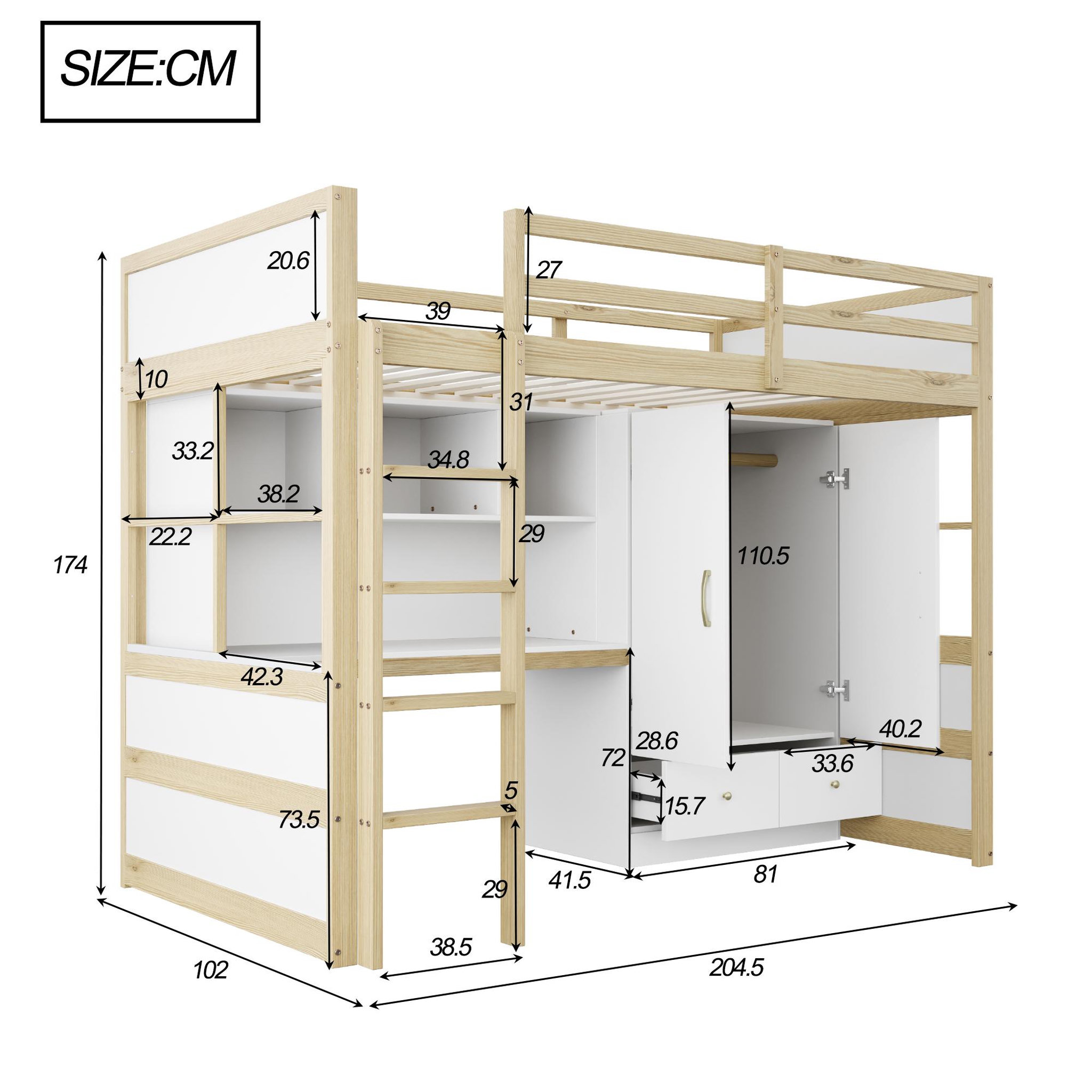 Voir la diapositive 3 : MERAX Lit mezzanine enfant