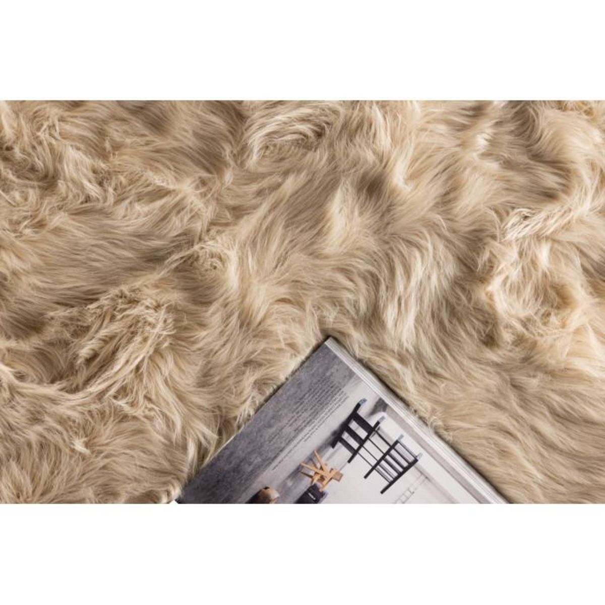Paris Prix Tapis Imitation Fourrure  Katy  160x230cm Beige