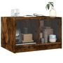 Voir la diapositive 4 : VIDAXL Table basse avec portes en verre chene fume 68x50x42 cm
