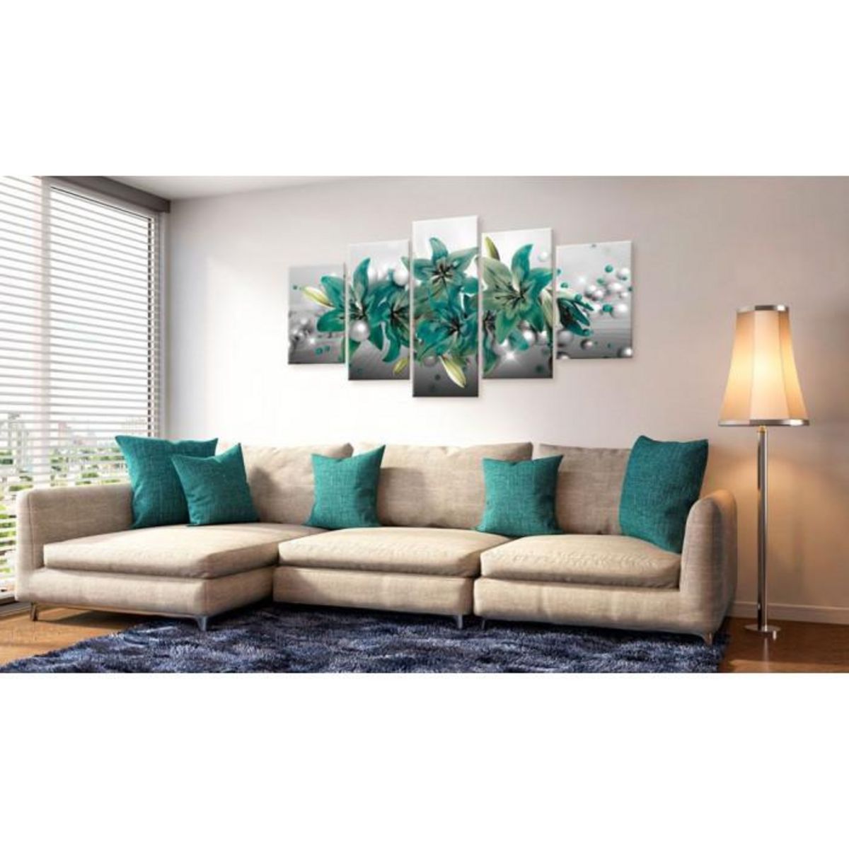 Paris Prix Tableau Imprimé  Turquoise Bouquet