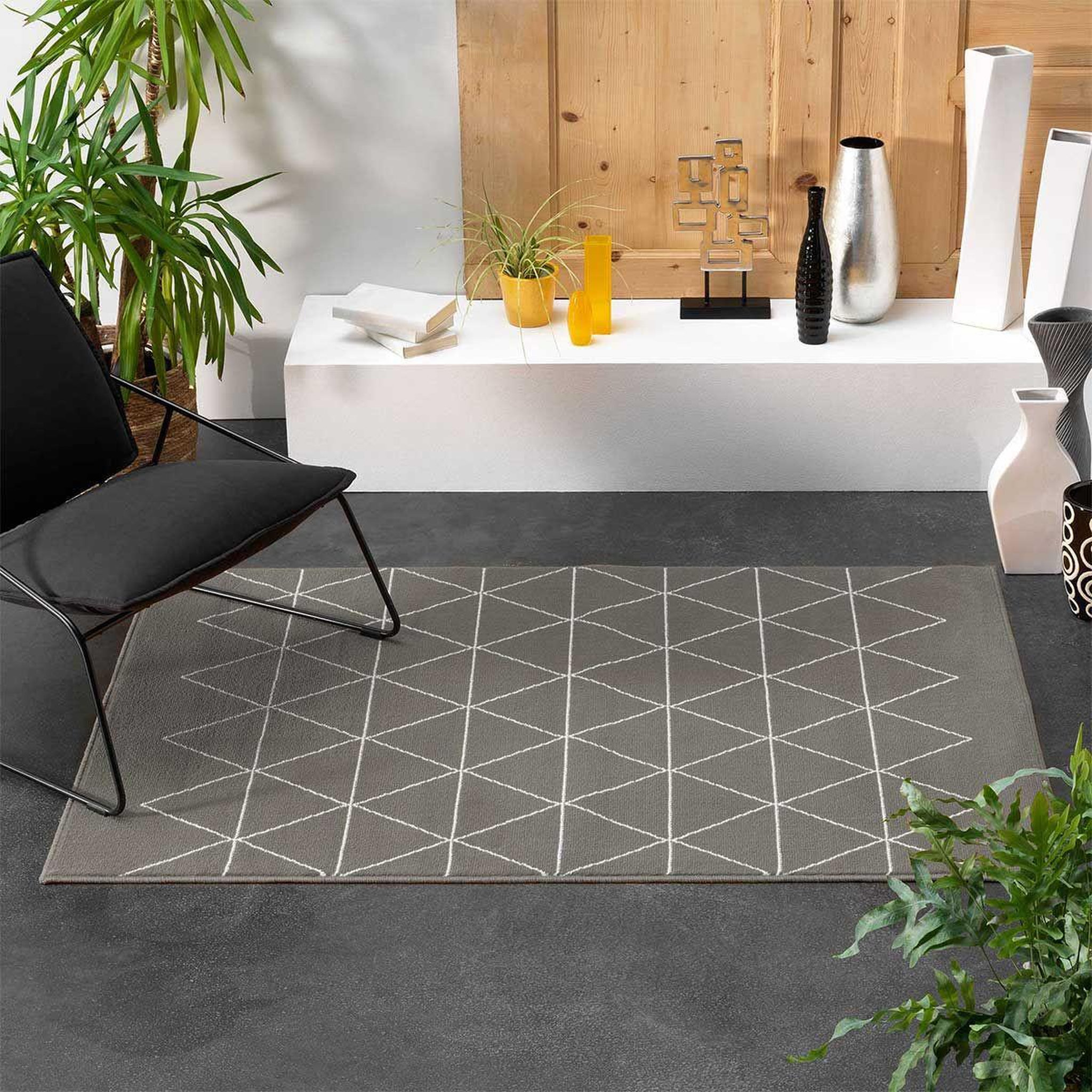 Voir la diapositive 3 : Douceur d'Intérieur Tapis tissé imprimé  yvo  120x170cm gris