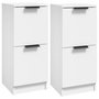 Voir la diapositive 2 : VIDAXL Buffets 2 pcs blanc 30x30x70 cm bois d'ingenierie