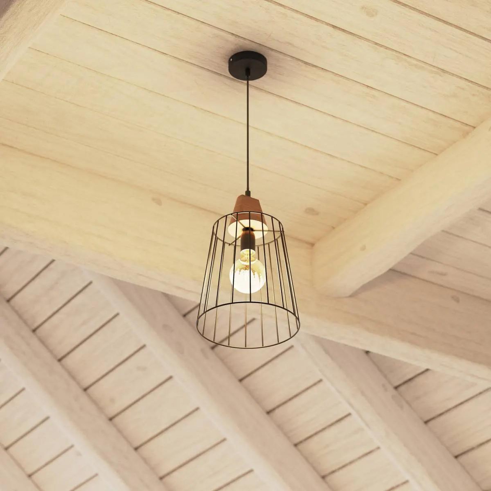 Voir la diapositive 3 : ATMOSPHERA Lampe suspension en métal  holtan  25cm noir