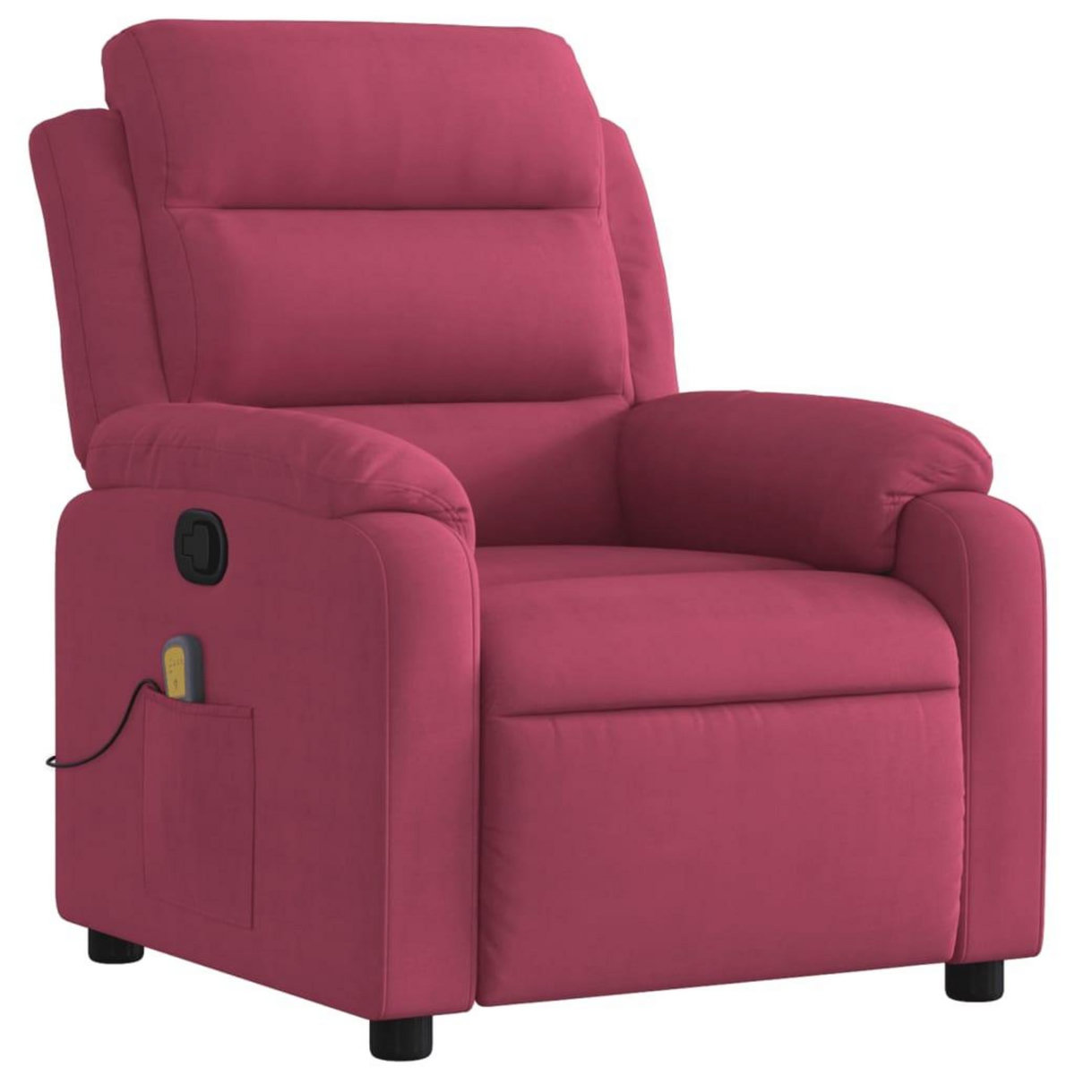 VIDAXL Fauteuil de massage inclinable rouge bordeaux velours
