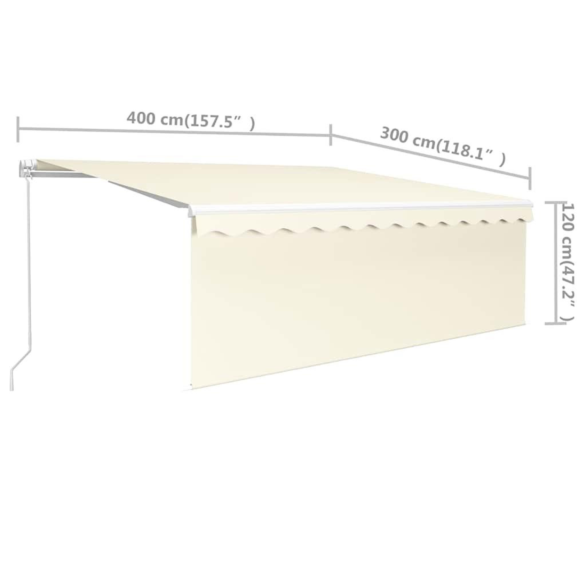 Voir la diapositive 6 : VIDAXL Auvent retractable creme 4 × 3 m polyester