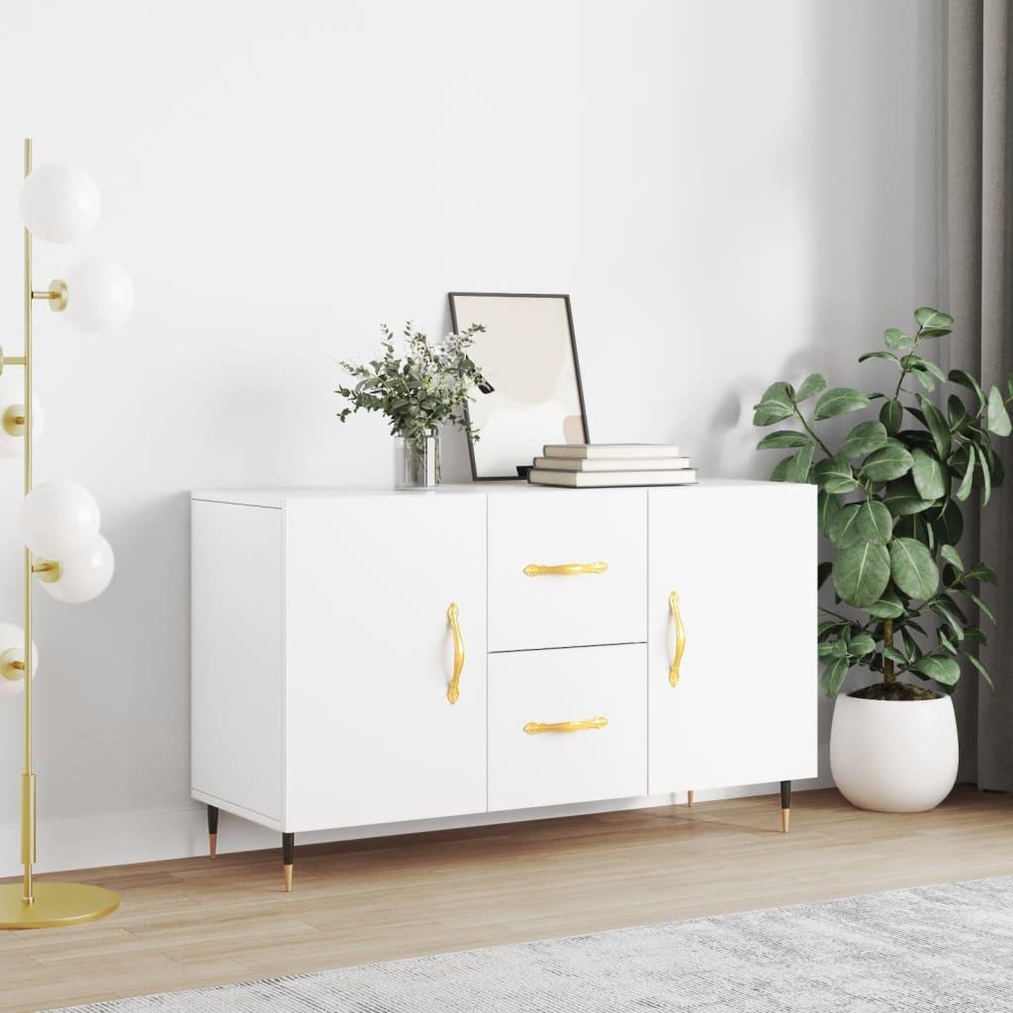 Voir la diapositive 1 : VIDAXL Buffet blanc 100x36x60 cm bois d'ingenierie