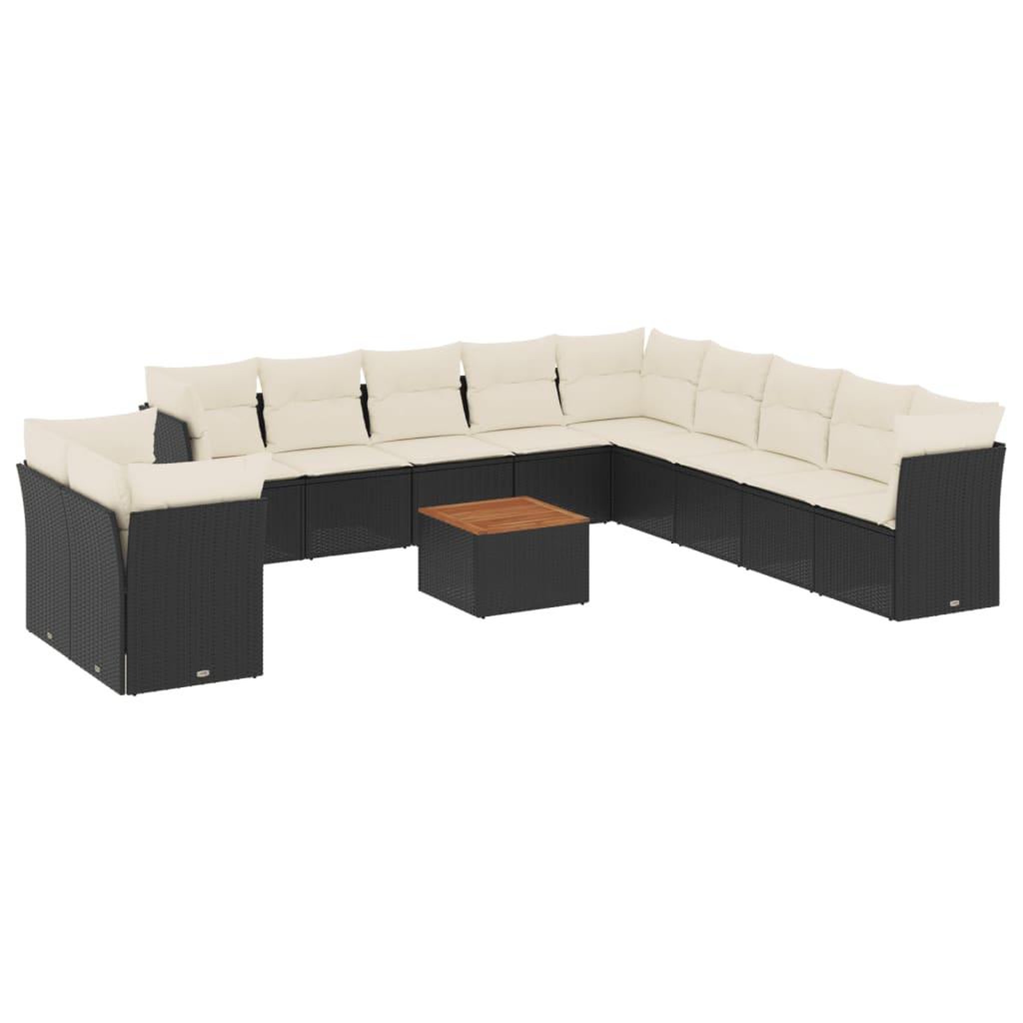 Voir la diapositive 2 : VIDAXL Salon de jardin 12 pcs avec coussins noir resine tressee