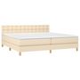 Voir la diapositive 3 : VIDAXL Sommier a lattes de lit avec matelas Creme 200x200 cm Tissu