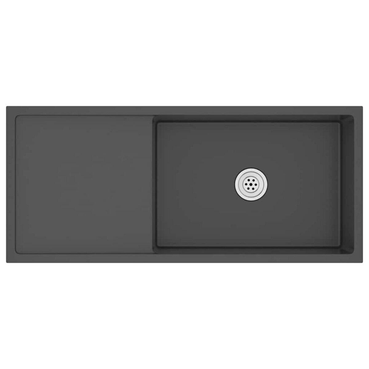 VIDAXL Evier de cuisine fait main Noir Acier inoxydable