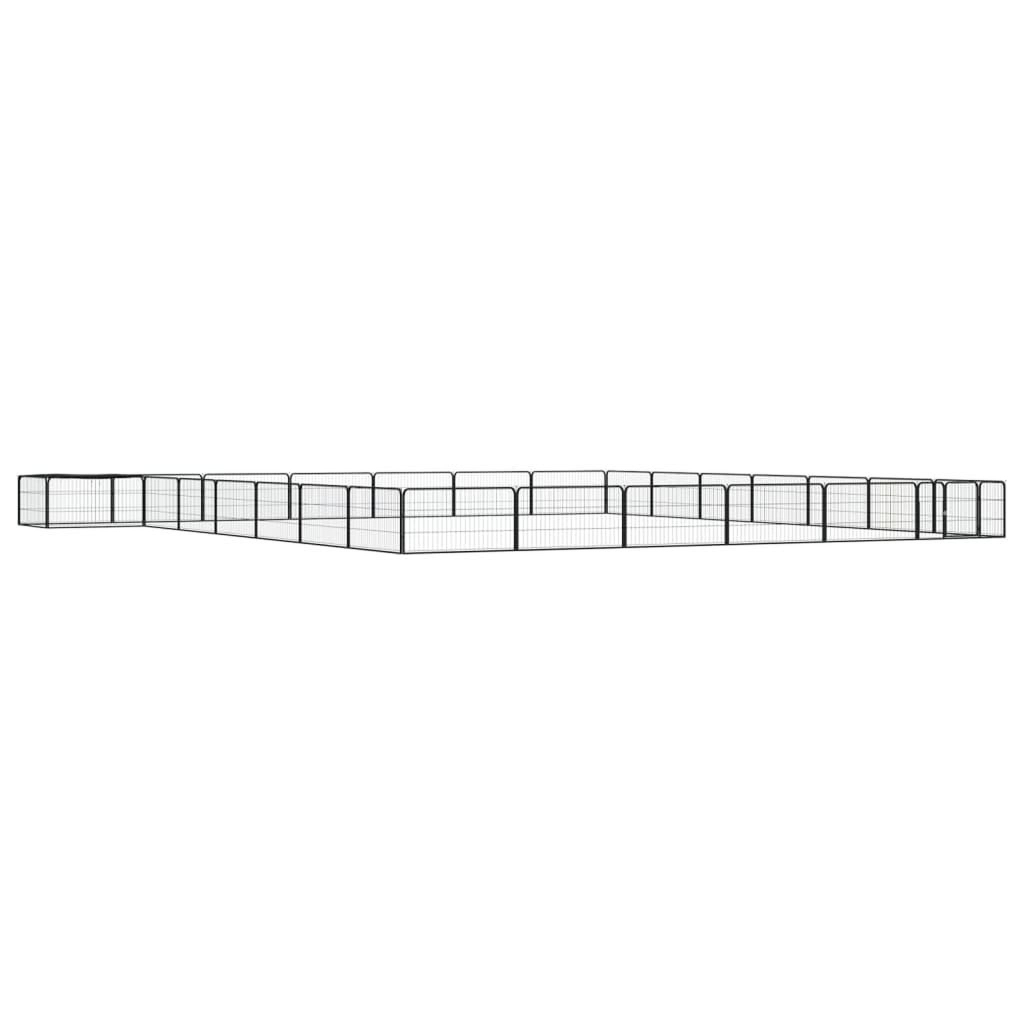 VIDAXL Parc pour chien 28panneaux Noir 100x50cm Acier enduit de poudre
