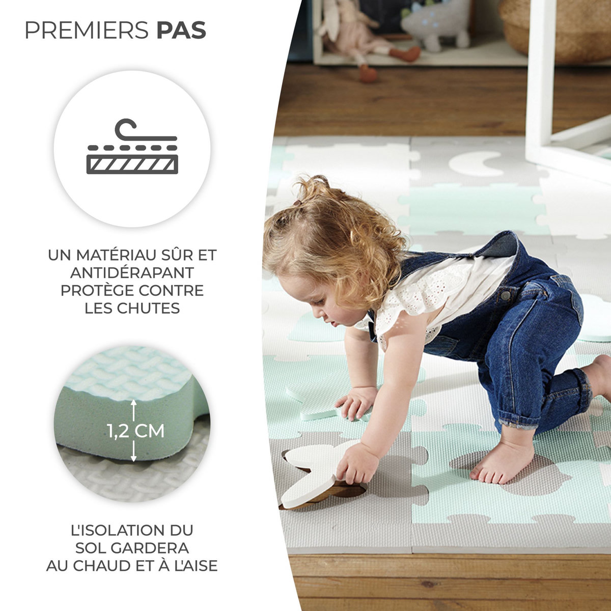 KINDERKRAFT Tapis d'éveil Luno Shapes bébé 