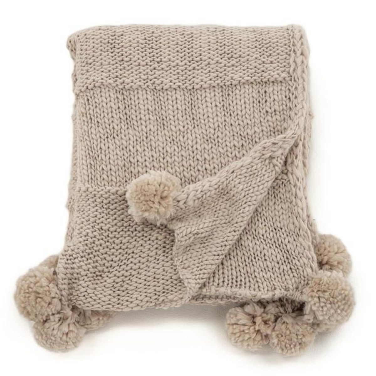 Paris Prix Plaid Avec Pompons  Anny  130x170cm Beige