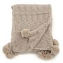Voir la diapositive 1 : Paris Prix Plaid Avec Pompons  Anny  130x170cm Beige