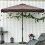 Voir la diapositive 4 : OUTSUNNY Demi parasol - parasol de balcon 5 entretoises métal dim. 2,3L x 1,3l x 2,49H m polyester haute densité chocolat