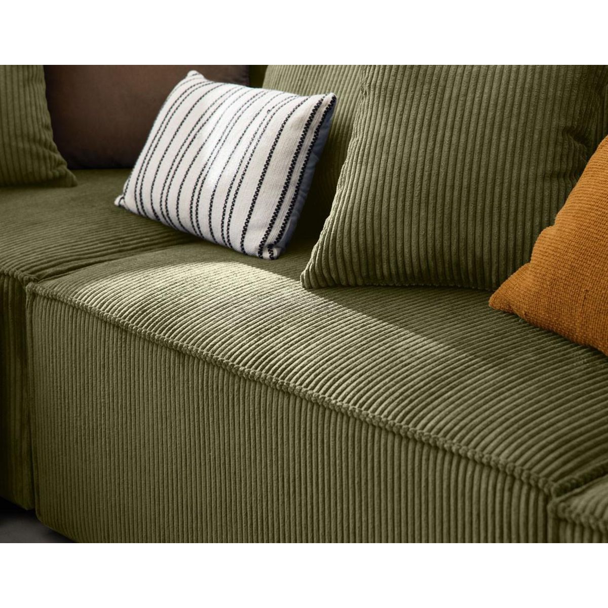 LISA DESIGN Colombine - canapé modulable panoramique - 7 places - en velours côtelé