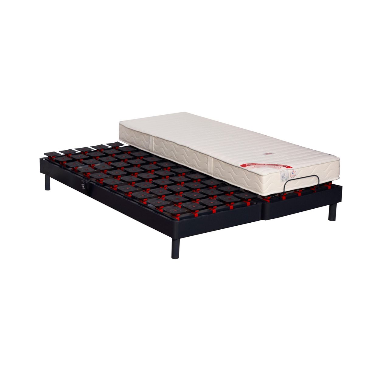 Ensemble TPR tous plots réglables + Matelas Mousse 2x90x200 cm MEMORYLUX