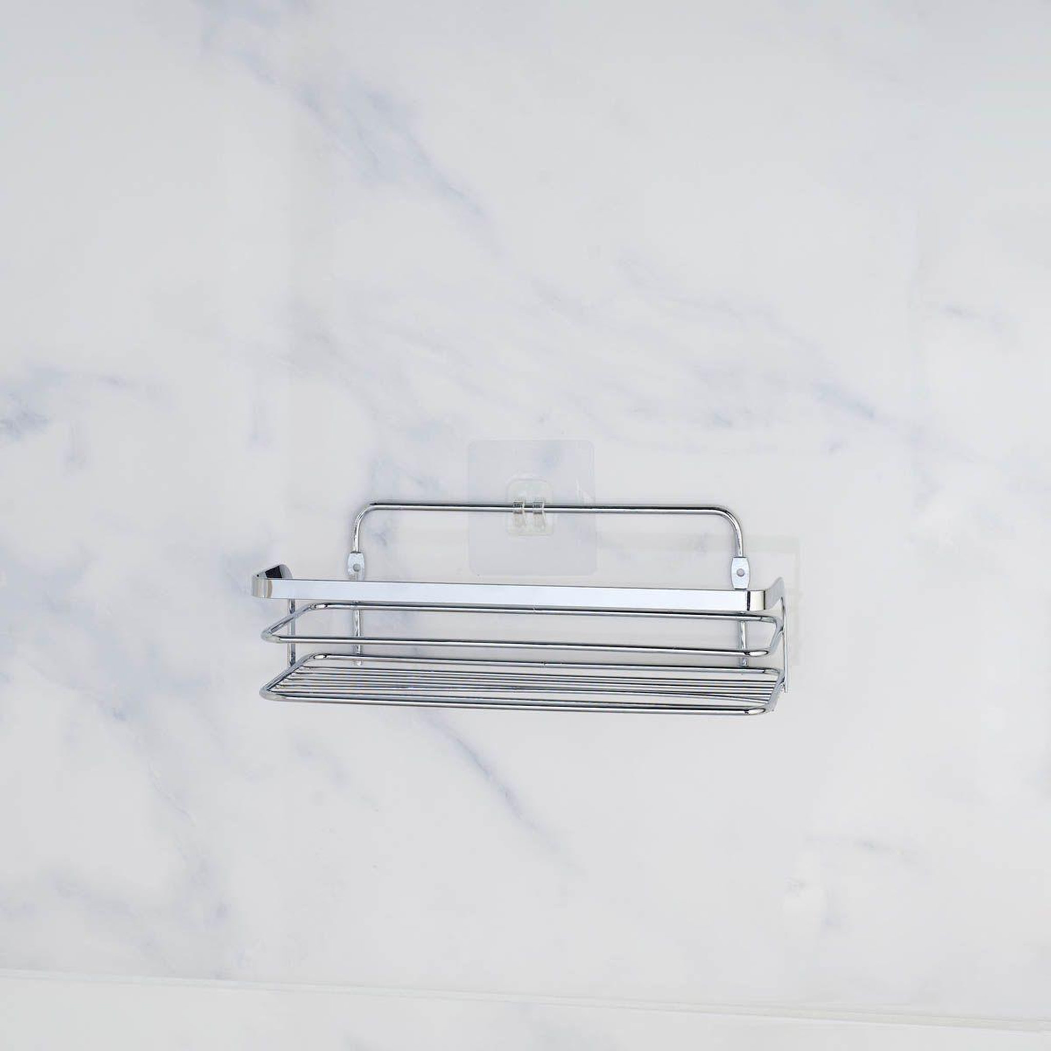 Voir la diapositive 2 : Douceur d'Intérieur Panier de douche adhésif  filaire premium  26cm chrome