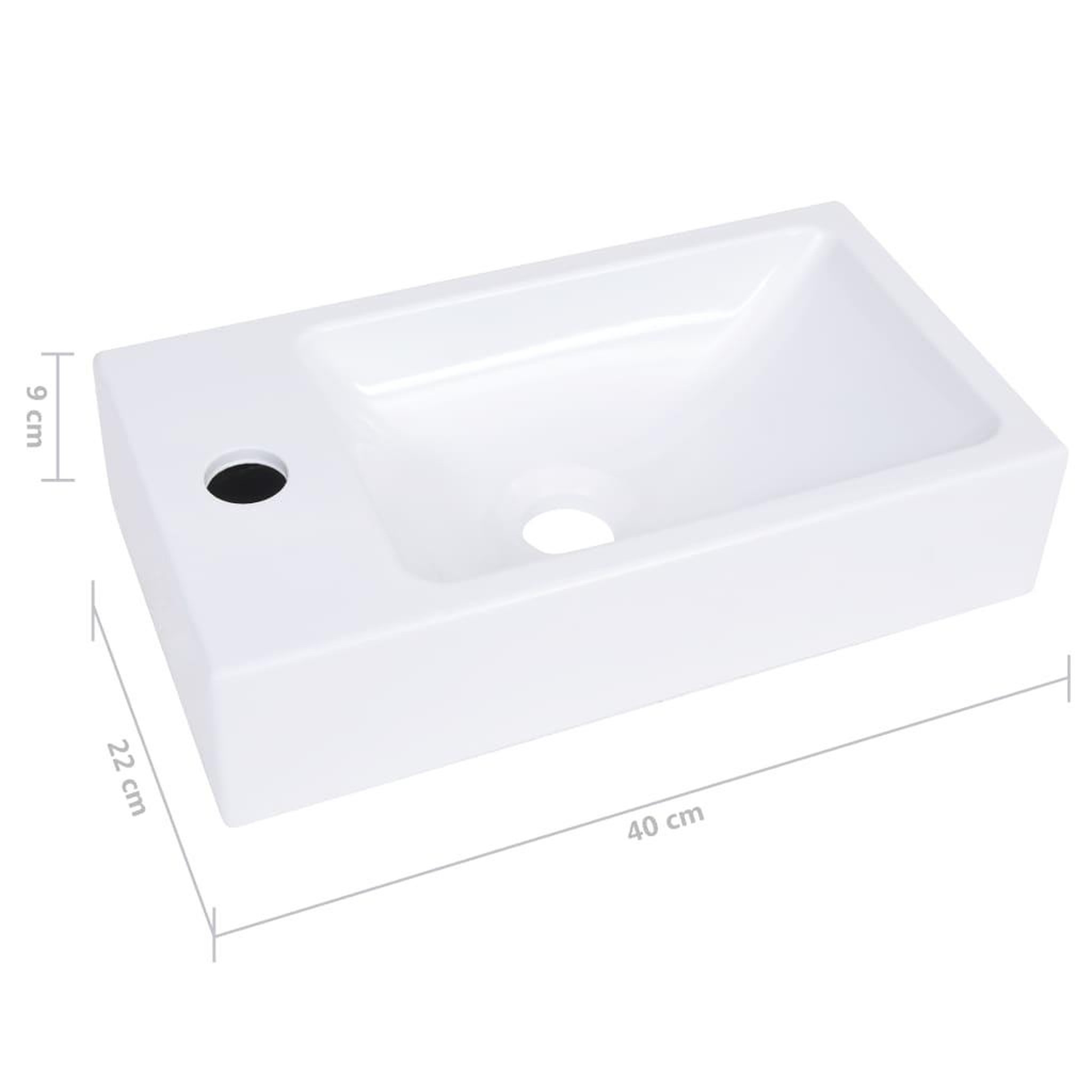 Voir la diapositive 6 : VIDAXL Lavabo 400x220x90 mm smc blanc