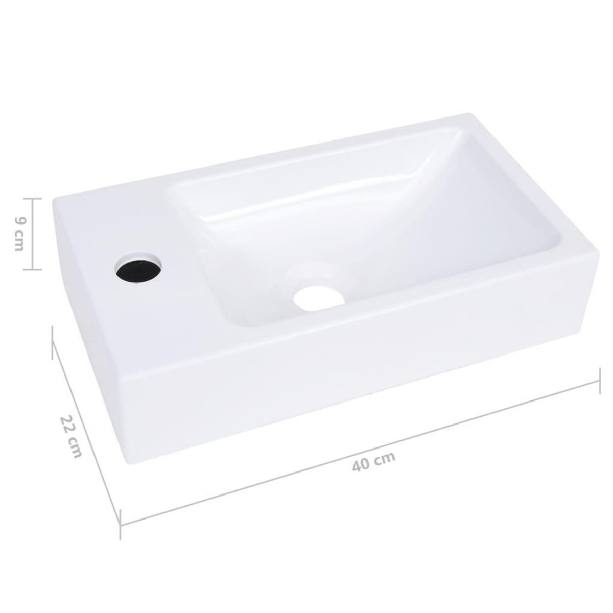 VIDAXL Lavabo 400x220x90 mm SMC Blanc
