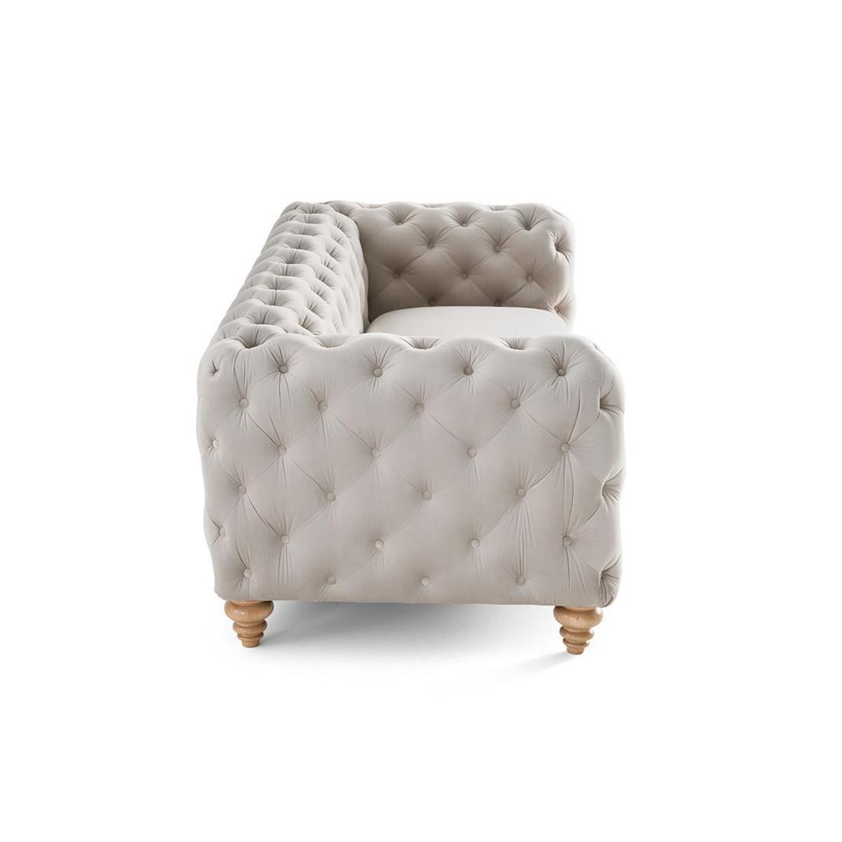 LISA DESIGN Walter - canapé 3 places chesterfield en velours - pieds bois