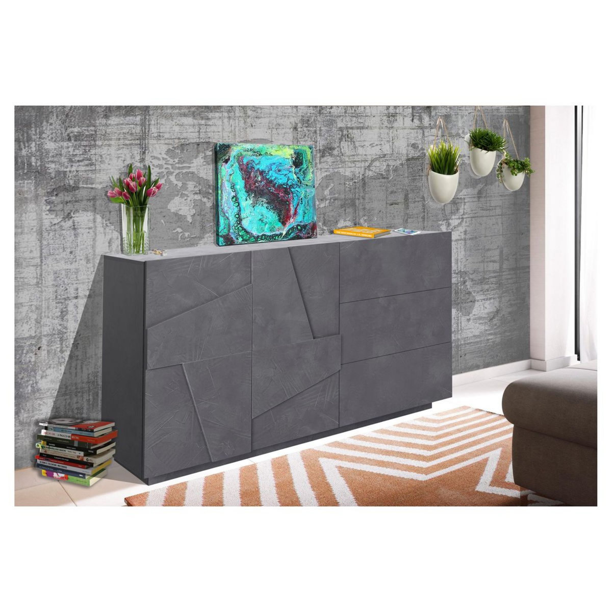 Buffet 2 portes 3 tiroirs L140cm PESCARA