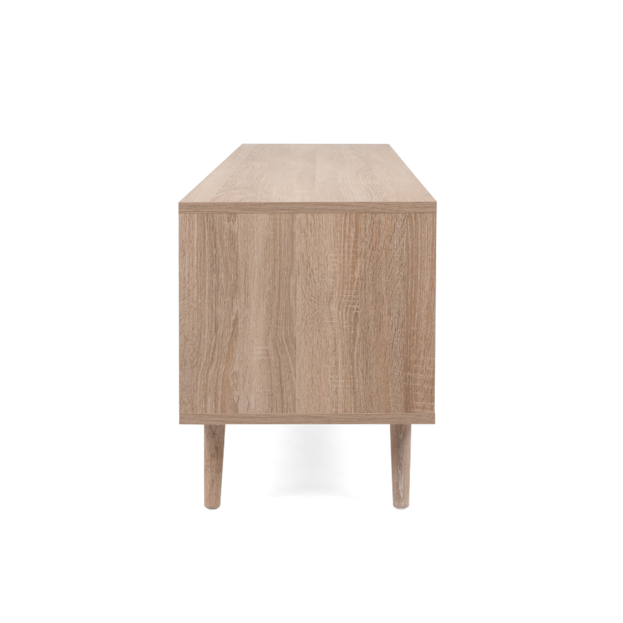 Voir la diapositive 6 : CONCEPT USINE Meuble tv en bois avec placards effeffet cannage tivat