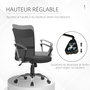 Voir la diapositive 4 : VINSETTO Fauteuil de bureau chaise de bureau réglable pivotant 360° fonction à bascule lin maille résille respirante noir