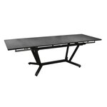 Proloisirs Table de jardin Vita graphite/gris en Aluminium 180/230/280 x100 cm - plateau Kedra