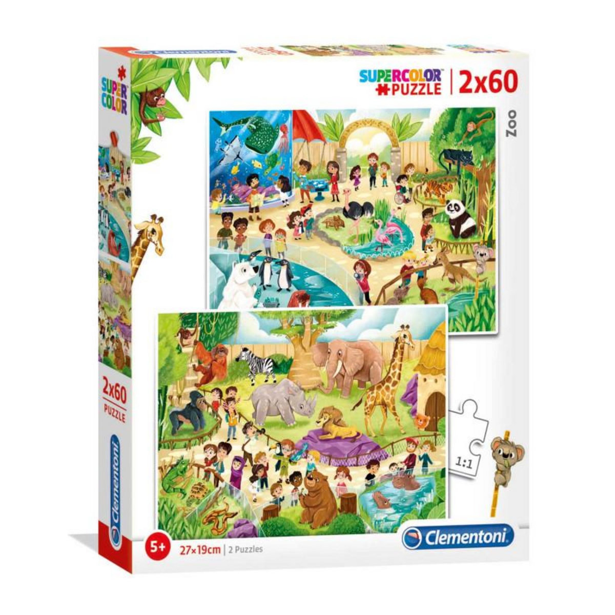 CLEMENTONI Clementoni Puzzle Zoo, 2x60st. pas cher - Auchan.fr