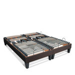 BELLECOUR BELLECOUR LITERIE | Jeu de 2 sommiers électriques ROCHEREAU | Lattes & Plots. Coloris disponibles : Gris