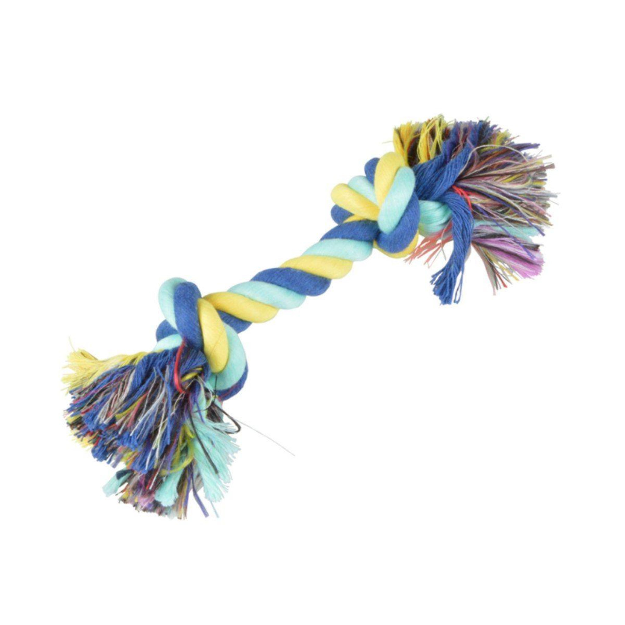 Voir la diapositive 5 : LOVE STORY Jouet pour chien  corde 2 nœuds  17cm multicolore
