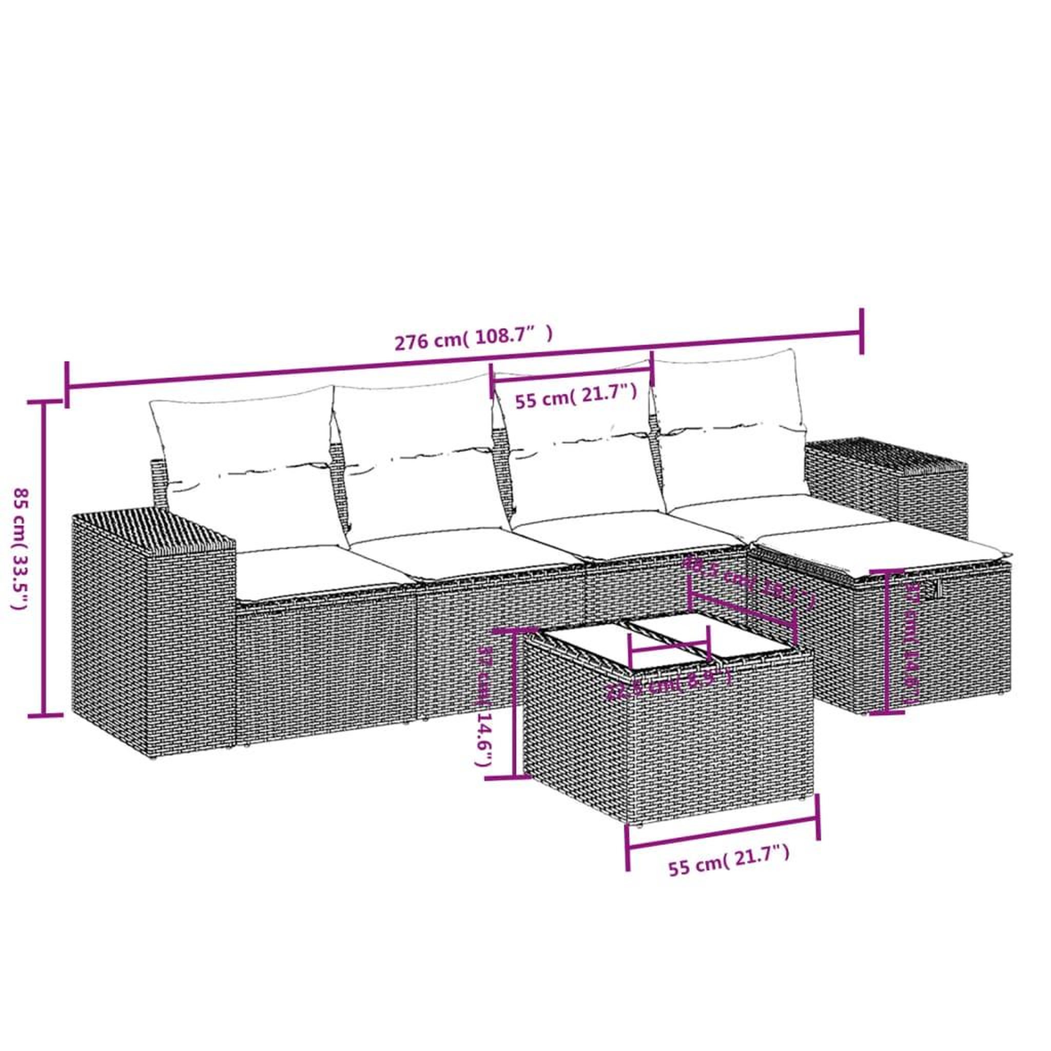 Voir la diapositive 5 : VIDAXL Salon de jardin 6 pcs avec coussins noir resine tressee