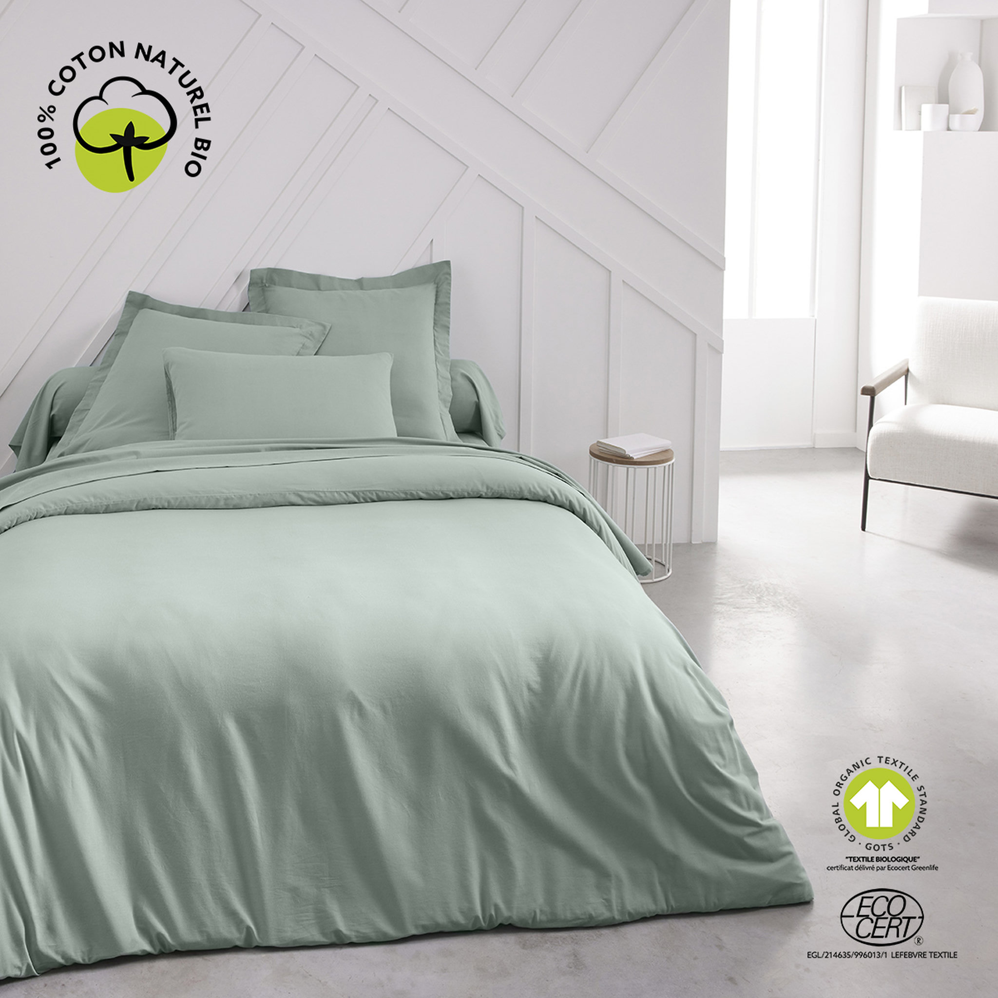 Voir la diapositive 1 : TODAY Housse de couette unie en Coton 57 fils ORGANIC 