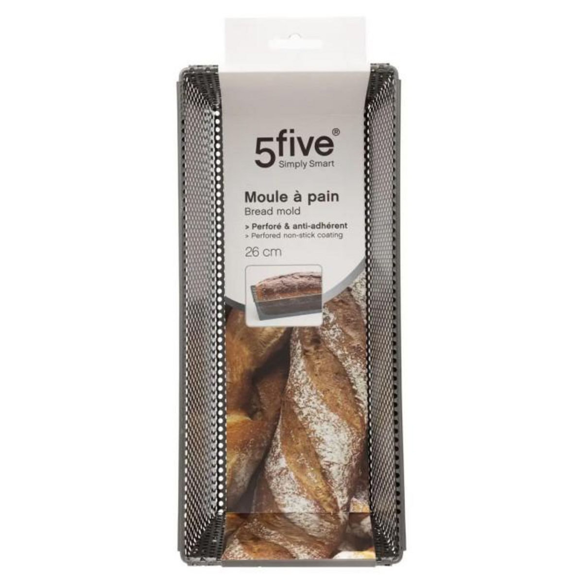 FIVE Moule à Pain  Métal Perforé  26cm Gris Foncé