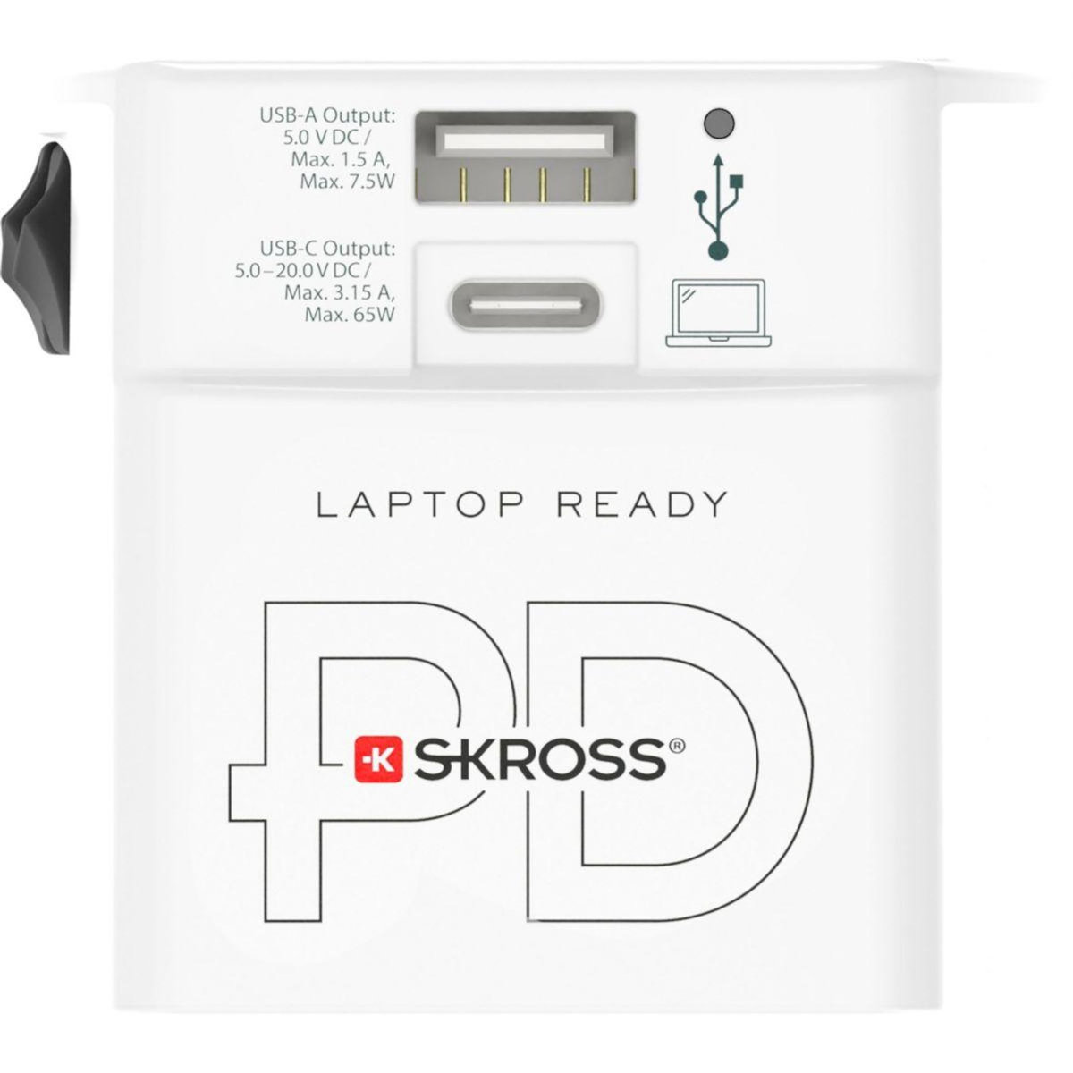 Skross Adaptateur de voyage 65W + Chargeur rapide + cable