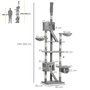 Voir la diapositive 3 : PAWHUT Arbre à chat design XXL réglable H.240-260 cm multi-équipement gris