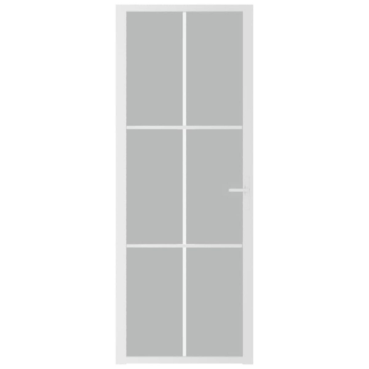 VIDAXL Porte interieure 76x201,5 cm Blanc Verre mat et aluminium