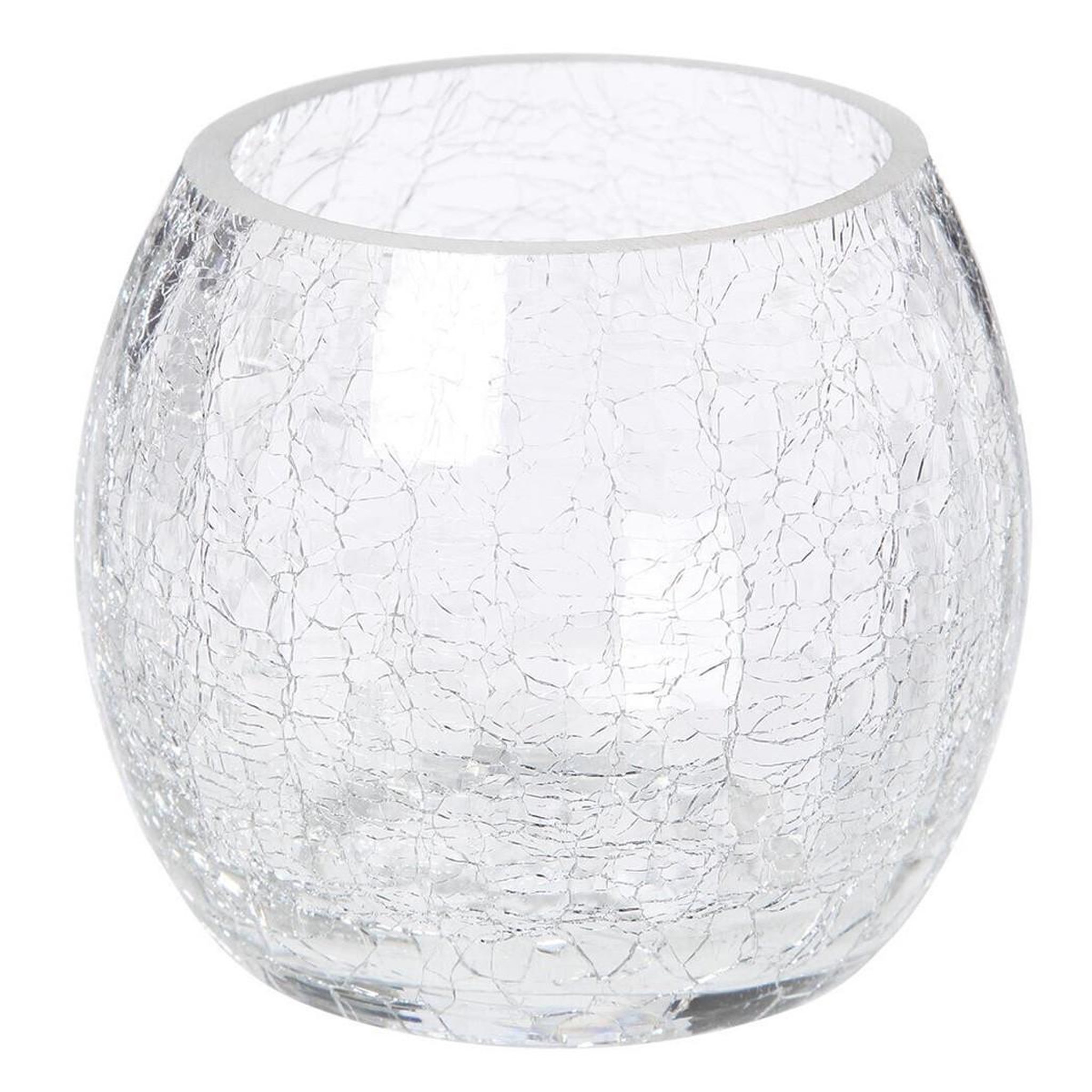 ATMOSPHERA Photophore en Verre  Craquelé  7cm Transparent