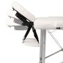 VIDAXL Table de massage pliable Blanc creme 2 zones cadre en aluminium