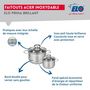 Voir la diapositive 3 : ELO Ensemble de 3 Poêles de cuisson 24, 28 et 32 cm et 2 faitouts 12 et 16 cm Elo Profi Brillant