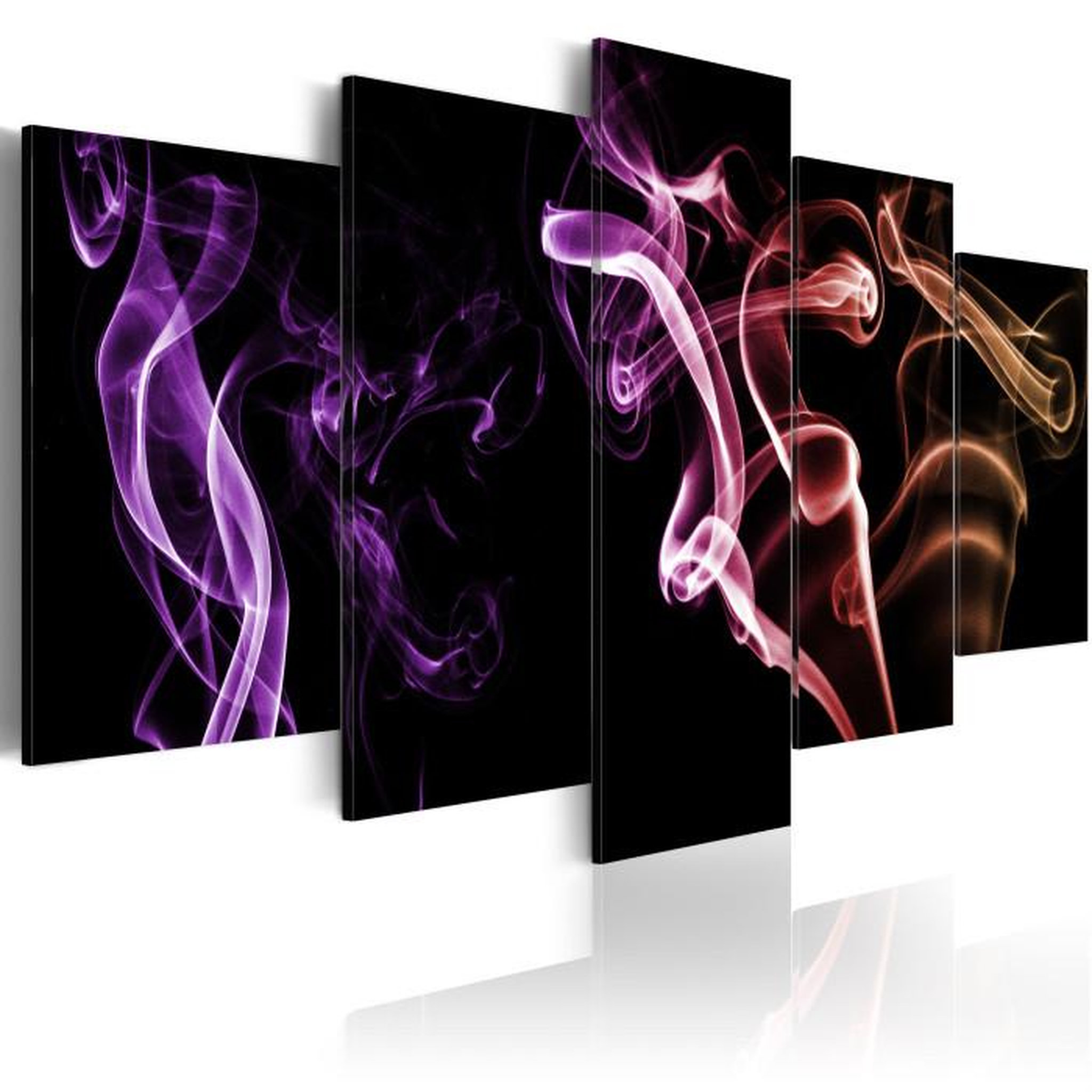 Paris Prix Tableau Imprimé 5 Panneaux  Fumée Colorée. Coloris disponibles : Multicolore
