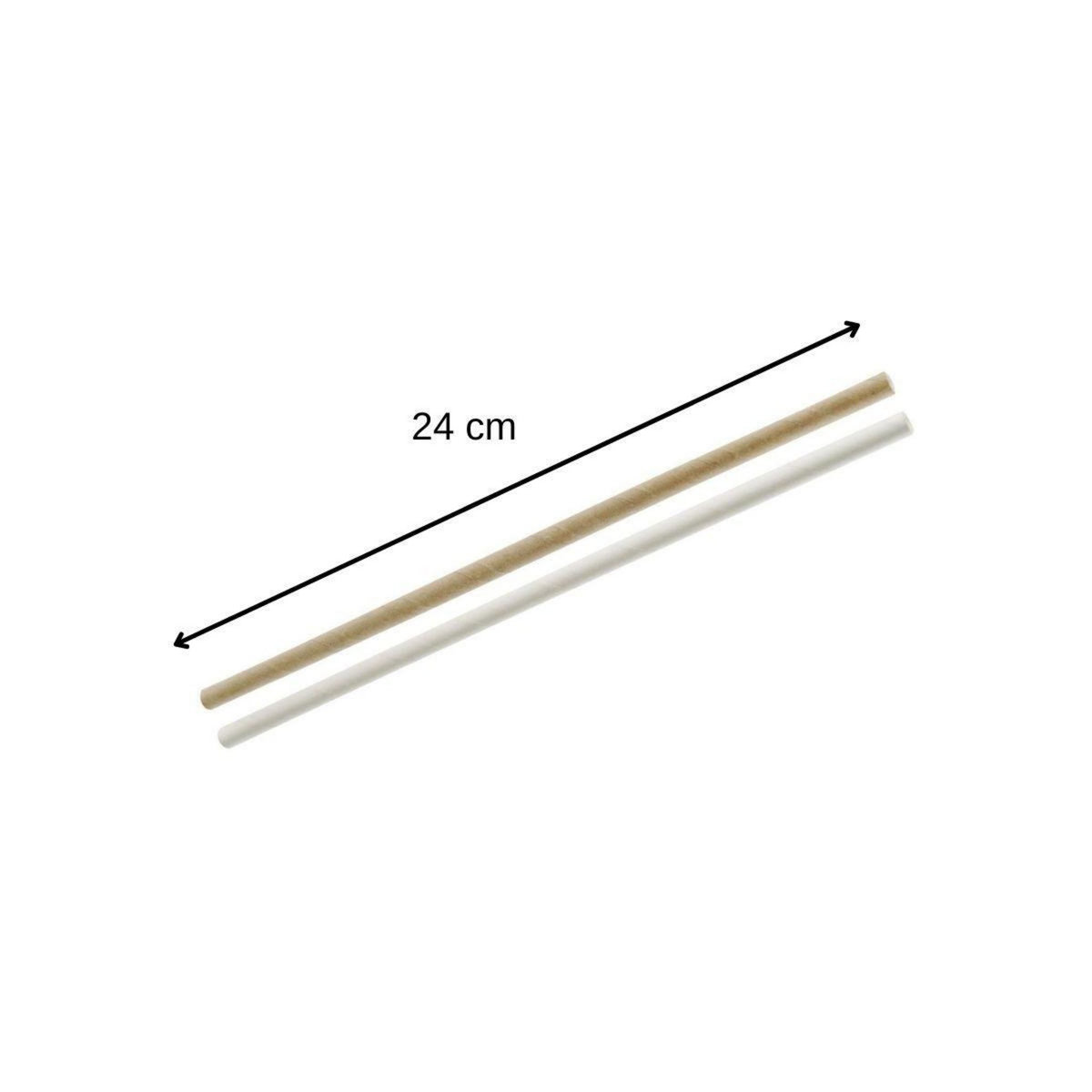 Fackelmann Lot de 60 pailles en papier brun et blanc 24 cm Fackelmann Bar Concept