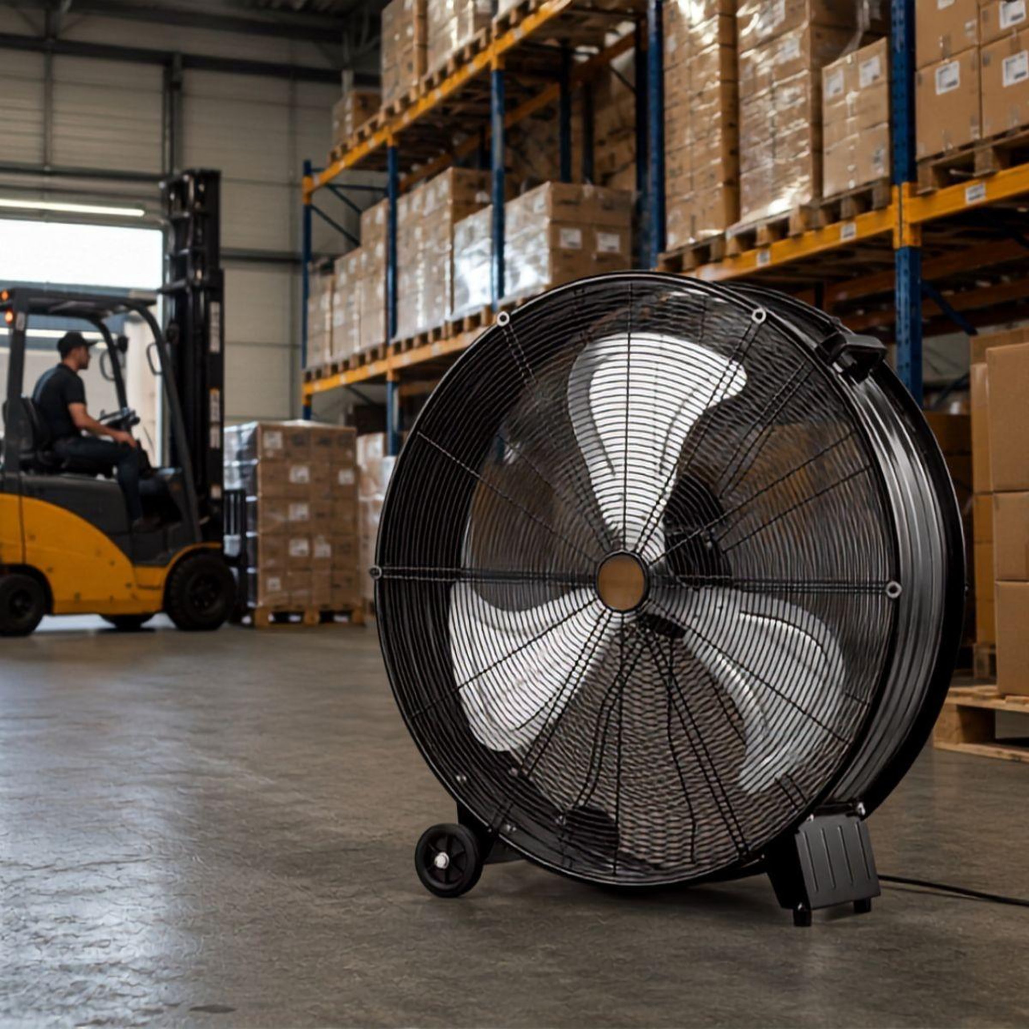 Voir la diapositive 5 : INTEC Ventilateur industriel 240w ø66cm sur roues 3 vitesses 3 pales métal - brasseur d'air puissant atelier garage chantier entrepôt