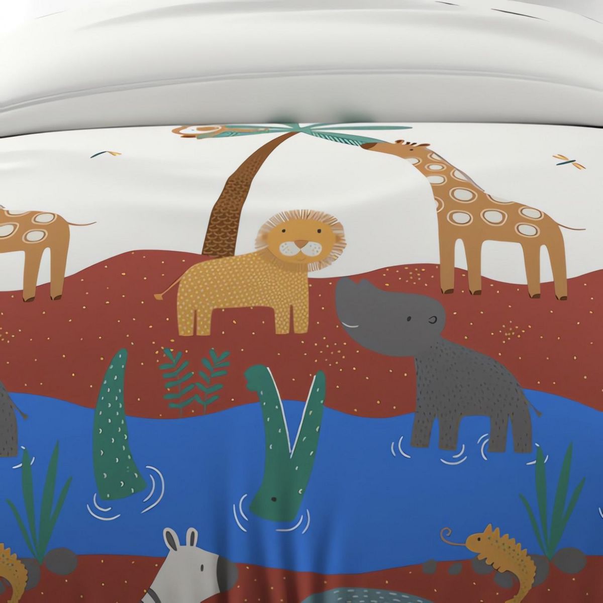 SOLEIL D'OCRE Parure housse de couette SAVANE, 100% coton 57 fils/cm2, par Soleil d'Ocre