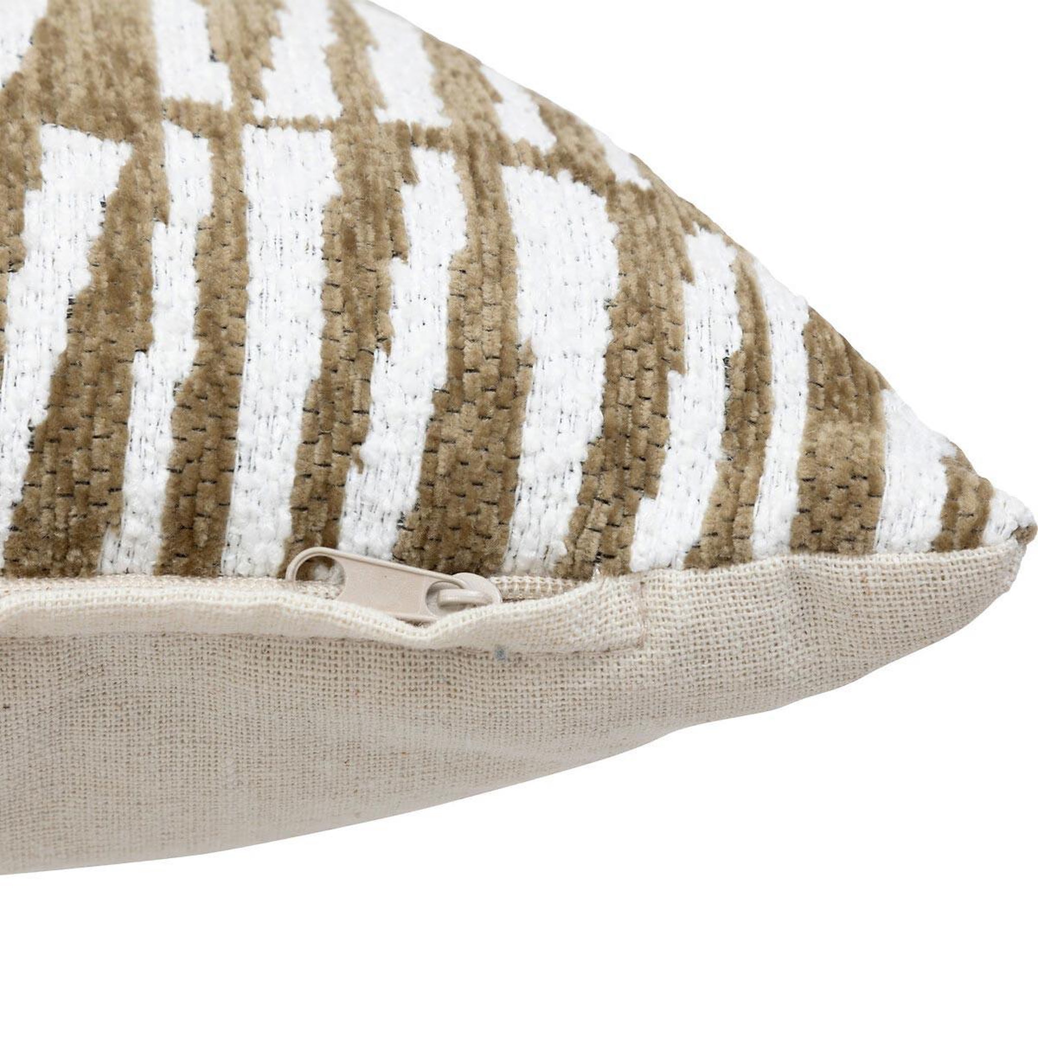 Voir la diapositive 3 : ATMOSPHERA Housse de coussin chenille  jeni  40x40cm kaki