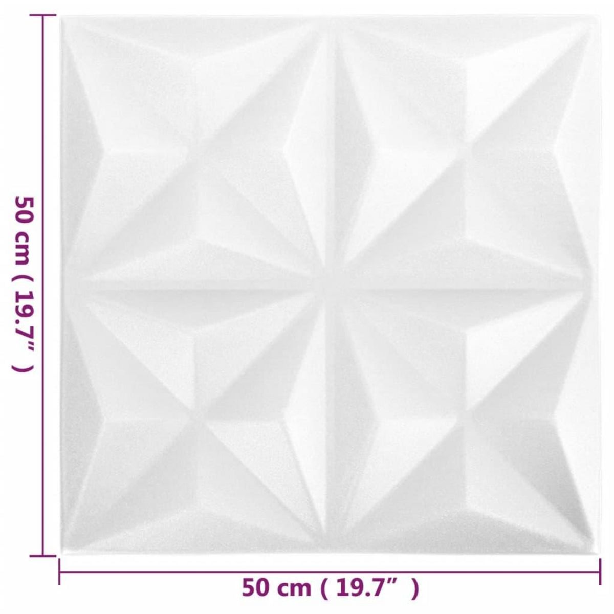 VIDAXL Panneaux muraux 3D 24 pcs 50x50 cm blanc origami 6 m^2