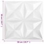 Voir la diapositive 6 : VIDAXL Panneaux muraux 3D 24 pcs 50x50 cm blanc origami 6 m^2